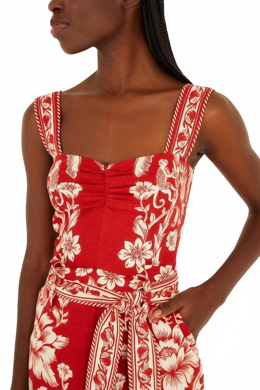 NEW FARM RIO guanacaste belted romper in red - Picture 3 of 5